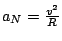 $a_{N}=\frac{v^{2}}{R}$
