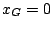 $x_{G}=0$