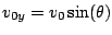 $v_{0y}=v_{0}\sin(\theta)$