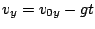 $v_{y}=v_{0y}-gt$