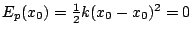 $E_{p}(x_{0})=\frac{1}{2}k(x_{0}-x_{0})^{2}=0$