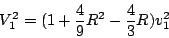 \begin{displaymath}
V_{1}^{2}=(1+\frac{4}{9}R^{2}-\frac{4}{3}R)v_{1}^{2}\end{displaymath}